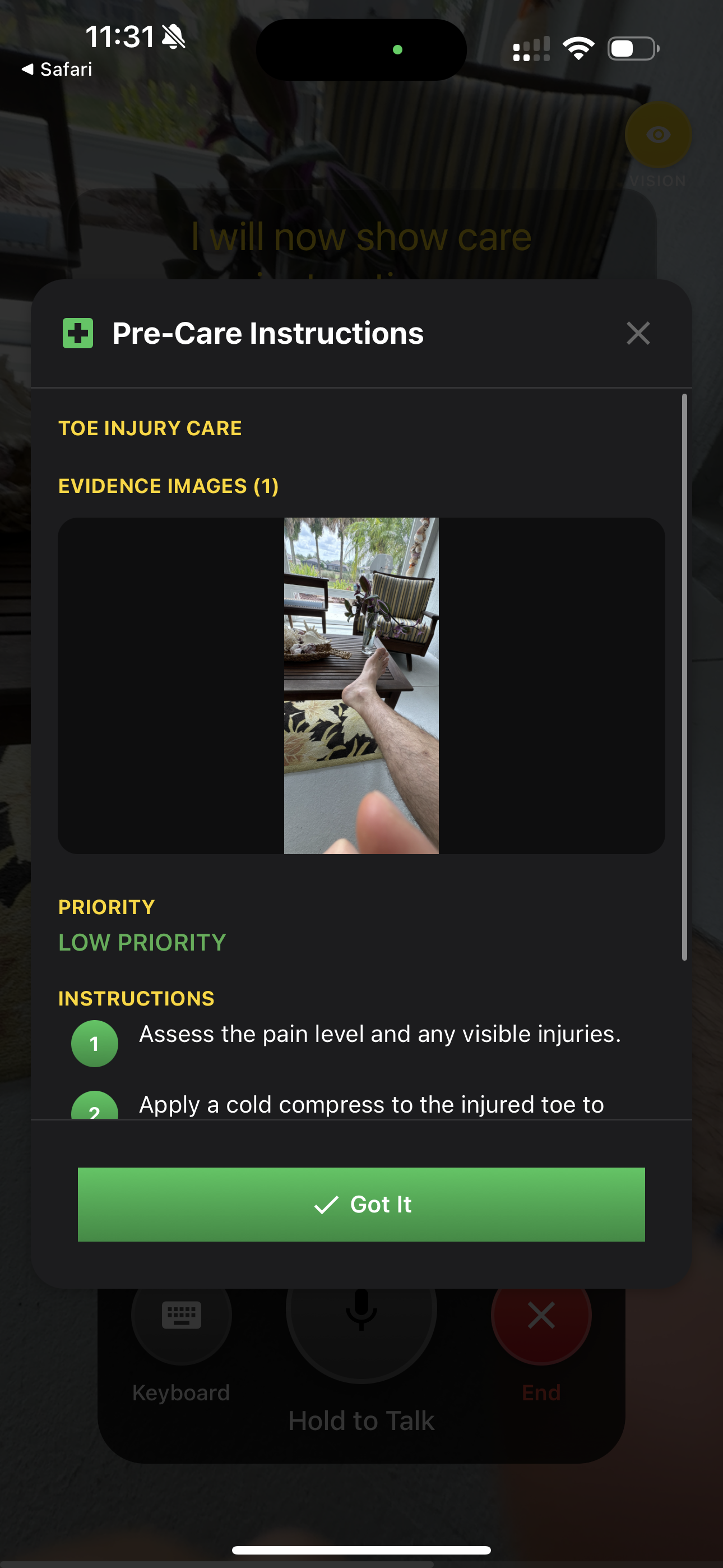 Care Mode Interface