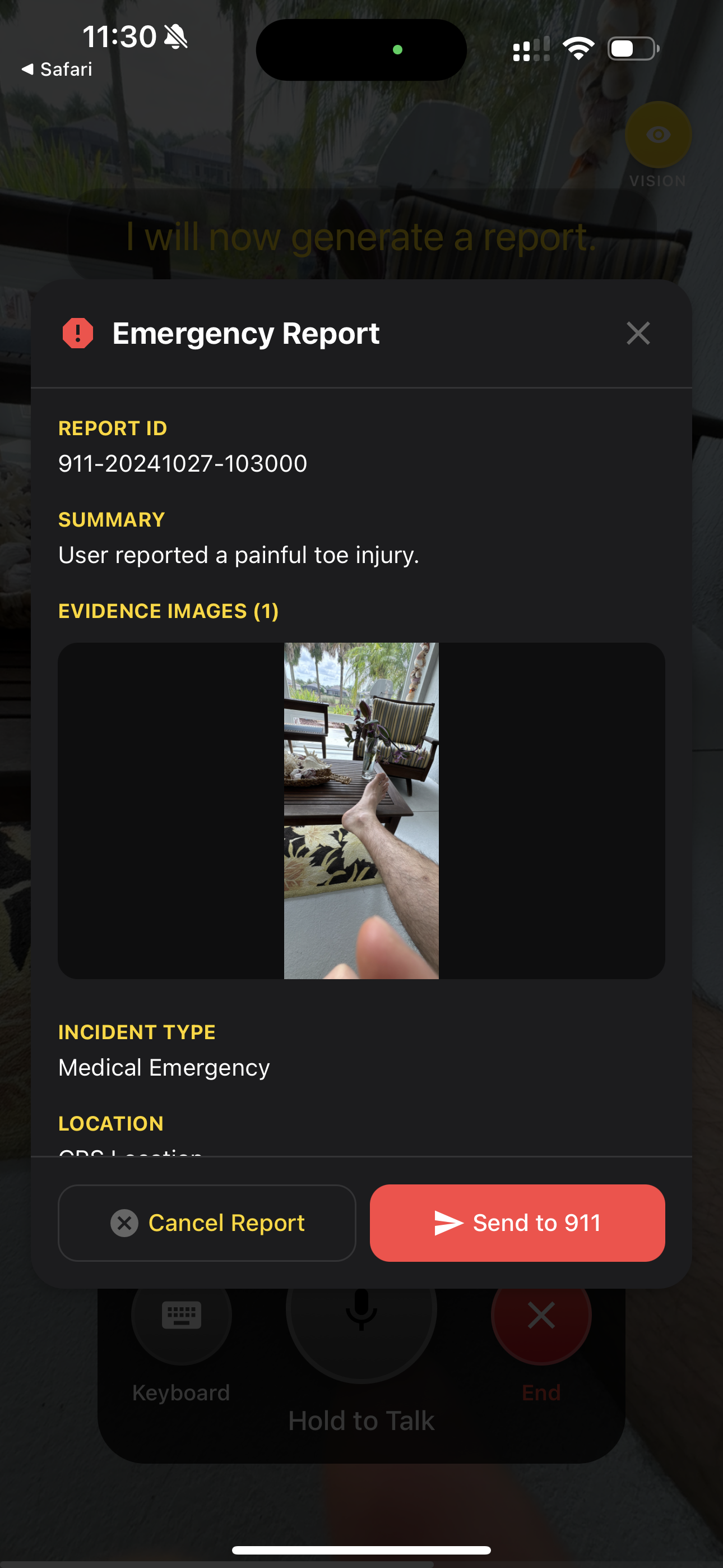 Report Mode Interface